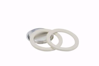 Afbeeldingen van Bialetti ringen 3 stuks + 1 filterplaatje Moka Aluminium  1 kops