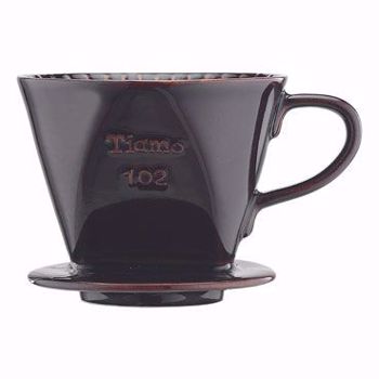 Afbeeldingen van Tiamo koffiefilterhouder keramiek bruin 102