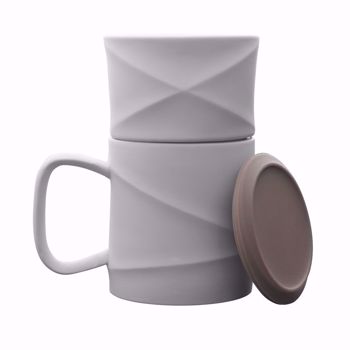 Afbeeldingen van Toast Wave koffiemok set met filterhouder en silicone deksel grijs 320 ml
